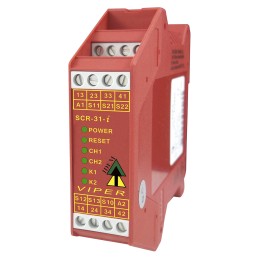 1 pcs - IDEM Dual-Channel Emergency Stop, Safety Switch/Interlock Safety Relay, 24V ac/dc, 3 Safety Contacts