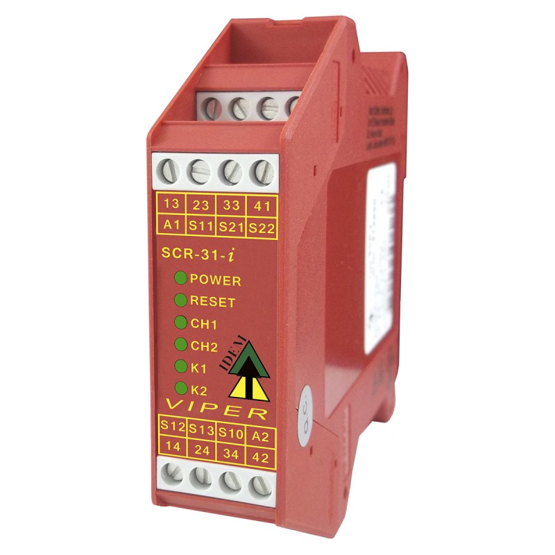 1 pcs - IDEM Dual-Channel Emergency Stop, Safety Switch/Interlock Safety Relay, 24V ac/dc, 3 Safety Contacts