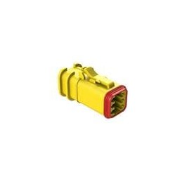 10 pcs : AT06-6S-OMRDYEL - Automotive Connectors 6 Position Overmolded Plug, Socket, Reduced Seal, Yellow