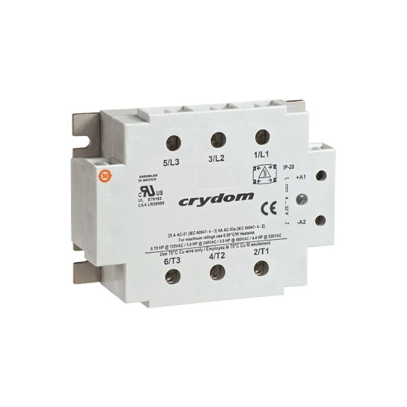 1 pcs - Sensata / Crydom Solid State Relay, 25 A rms Load, Panel Mount, 530 V ac Load, 32 V dc Control