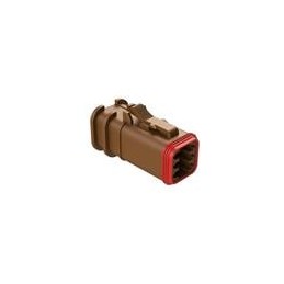 10 pcs : AT06-6S-OMBRN - Automotive Connectors 6 Pin Overmold Plug Socket, BROWN
