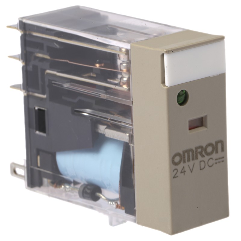 1 pcs - Omron Plug In Power Relay, 24V dc Coil, 5A Switching Current, DPDT