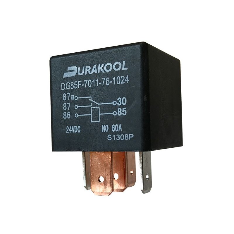 1 pcs - Durakool Plug In Power Relay, 24V dc Coil, 60A Switching Current, SPDT