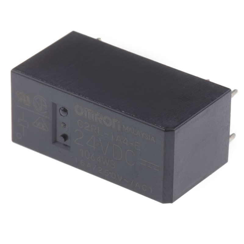 1 pcs - Omron PCB Mount Power Relay, 24V dc Coil, 16A Switching Current, SPST