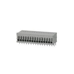 10 pcs : TBL009-254-15GY-2GY - Fixed Terminal Blocks Terminal block, screwless, 2.54, Horizontal, 15, Gray w Gray Button