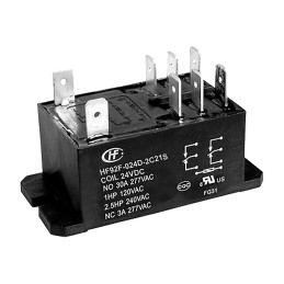 1 pcs - Hongfa Europe GMBH Flange Mount Power Relay, 24V dc Coil, 30A Switching Current, DPDT