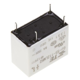 100 pcs - TE Connectivity PCB Mount Power Relay, 12V dc Coil, 8A Switching Current, SPST