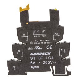 10 pcs - TE Connectivity 24V dc DIN Rail Relay Socket, for use with SNR Series