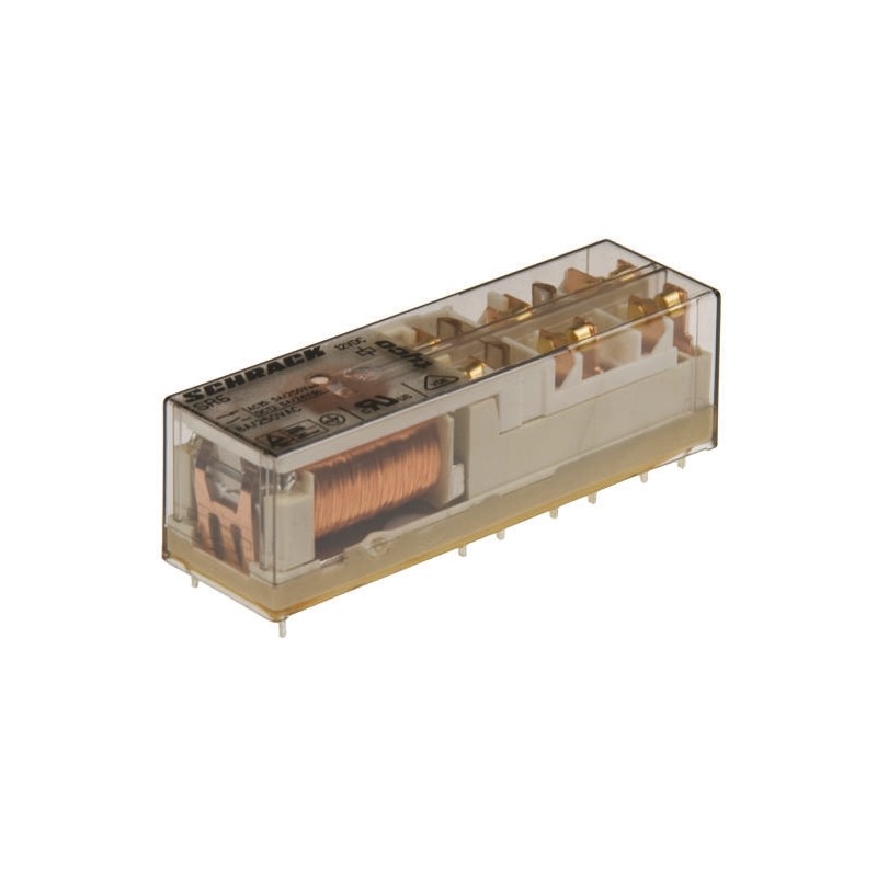 10 pcs - TE Connectivity PCB Mount Force Guided Relay, 12V dc Coil Voltage, 6 Pole, 6PDT