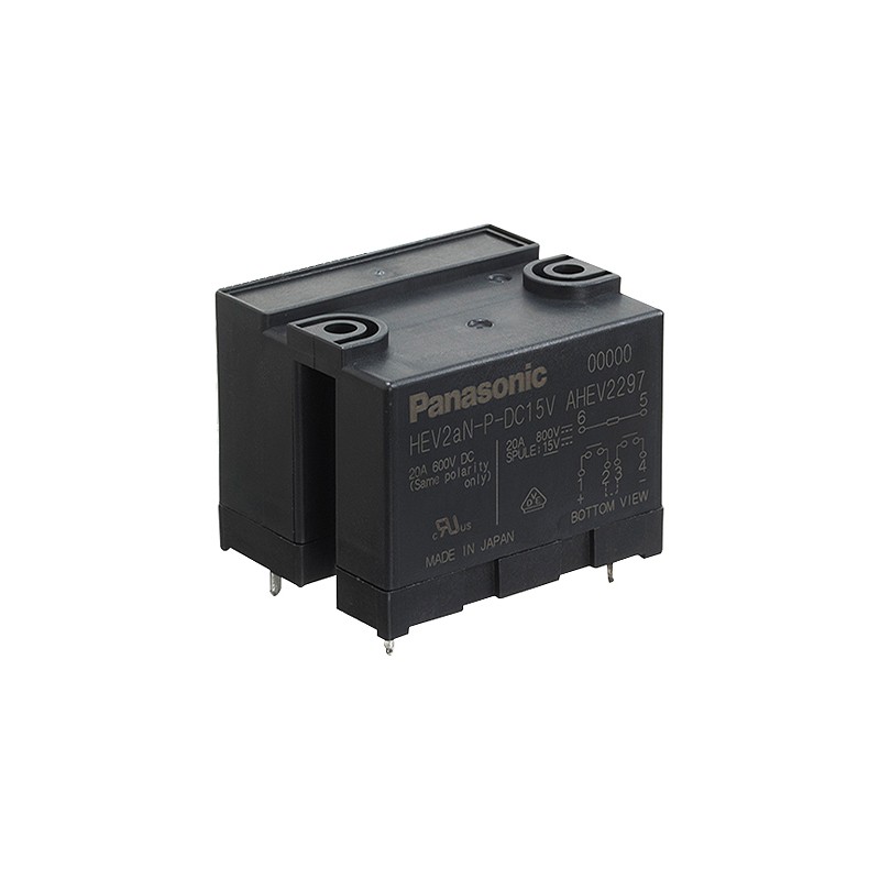 10 pcs - Panasonic PCB Mount Power Relay, 24V dc Coil, 20A Switching Current, DPST
