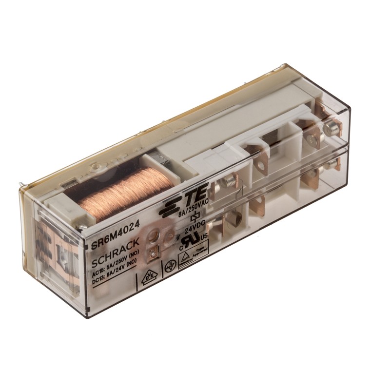10 pcs - TE Connectivity PCB Mount Force Guided Relay, 24V dc Coil Voltage, 4 Pole, 3PST, SPST