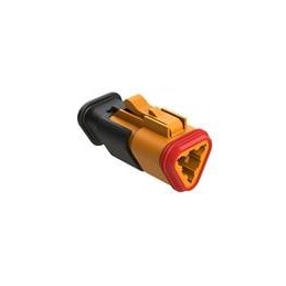 10 pcs : AT06-3S-SR01ORG - Automotive Connectors 3 Position, Plug, Socket, SR01 Strain Relief (Standard Seal), Orange Body