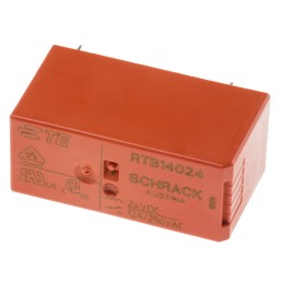 20 pcs - TE Connectivity PCB Mount Power Relay, 230V ac Coil, 16A Switching Current, SPST
