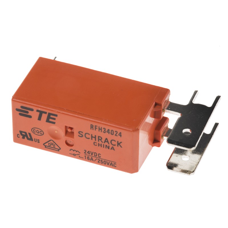300 pcs - TE Connectivity PCB Mount Power Relay, 24V dc Coil, 16A Switching Current, SPST