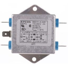 32 pcs - EPCOS, B84111A 2A 250 V ac/dc 60Hz, Flange Mount EMC Filter, Tab, Single Phase