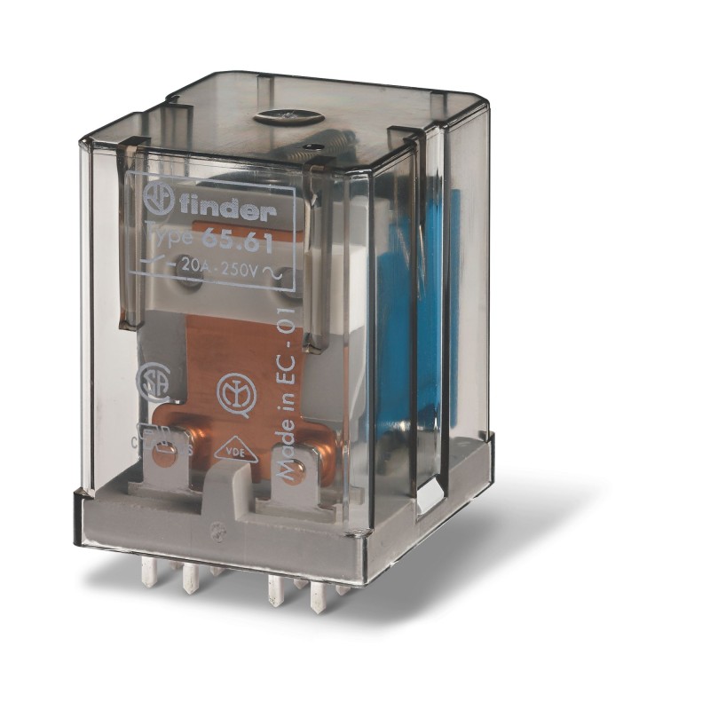 10 pcs - Finder PCB Mount Relay, 12V dc Coil, 20A Switching Current, SPST, SPST