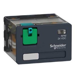 10 pcs - Schneider Electric DIN Rail Power Relay, 24V dc Coil, 15A Switching Current, 4PDT