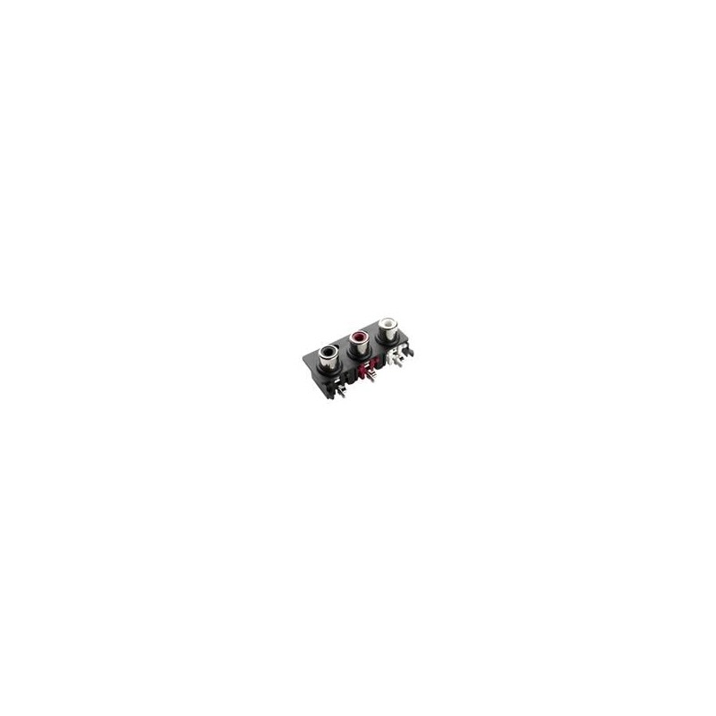 10 pcs : RCJ-32265 - RCA Phono Connectors RCA jack, 3P, 1 x 3, rt, through hole, BE/GR/RD