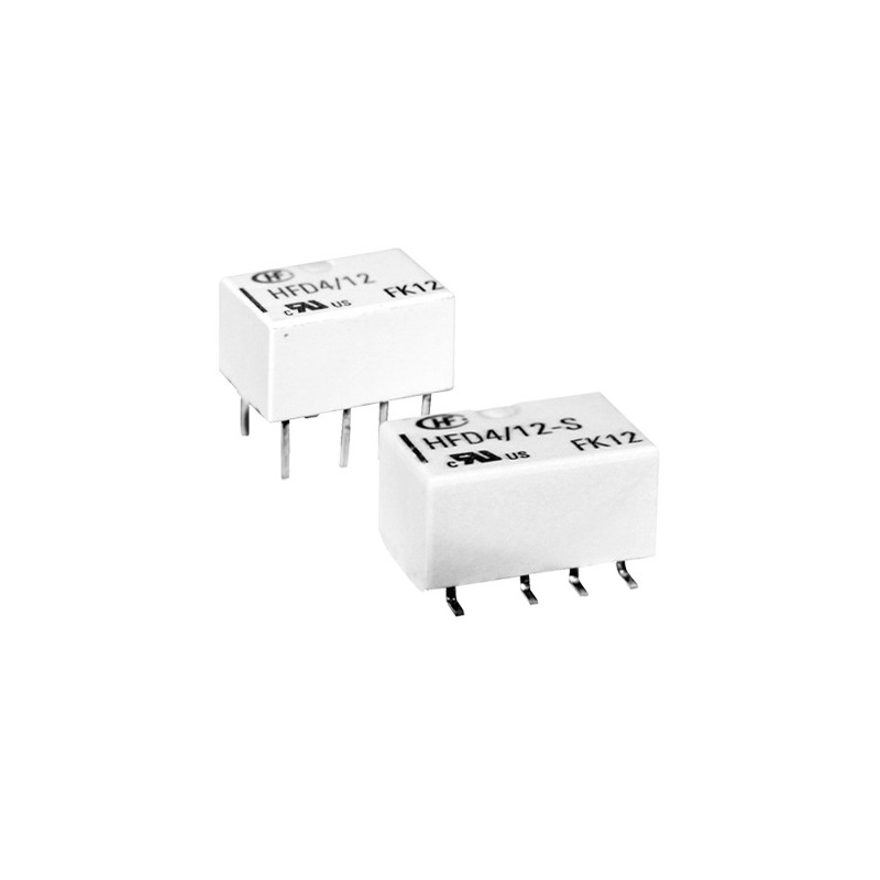2 pcs - Hongfa Europe GMBH PCB Mount Signal Relay, 5V dc Coil, 2A Switching Current, DPDT