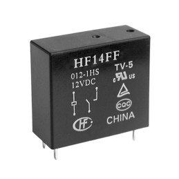 2 pcs - Hongfa Europe GMBH PCB Mount Power Relay, 12V dc Coil, 10A Switching Current, SPDT