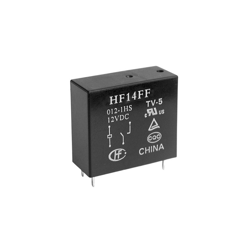 2 pcs - Hongfa Europe GMBH PCB Mount Power Relay, 12V dc Coil, 10A Switching Current, SPDT