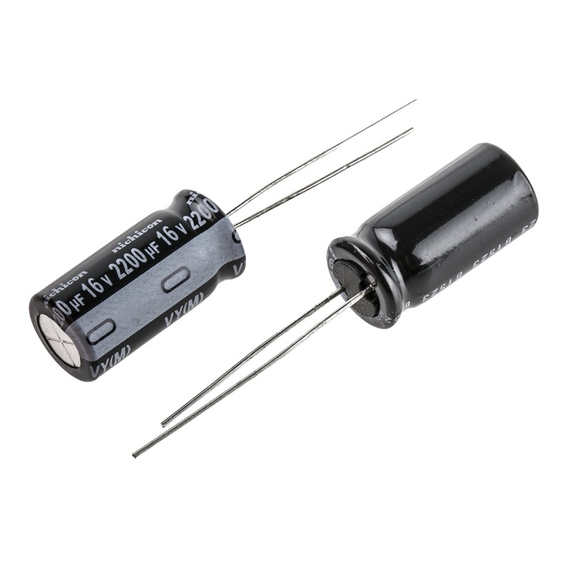 5 pcs - Nichicon 2200μF Aluminium Electrolytic Capacitor 16V dc, Radial, Through Hole - UVY1C222MPD