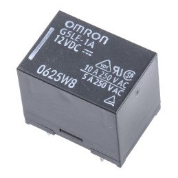 5 pcs - Omron PCB Mount Power Relay, 12V dc Coil, 10A Switching Current, SPST