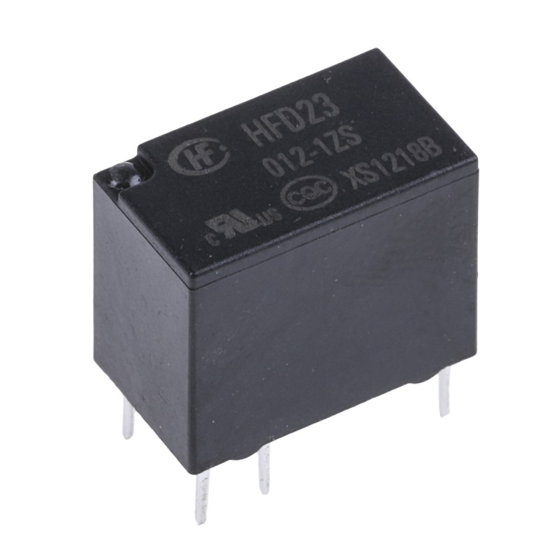 5 pcs - Hongfa Europe GMBH PCB Mount Signal Relay, 12V dc Coil, 2A Switching Current, SPDT