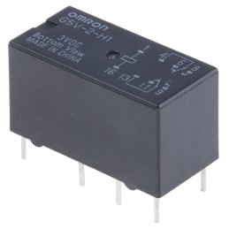 5 pcs - Omron PCB Mount Signal Relay, 3V dc Coil, 1A Switching Current, DPDT