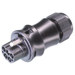 1 pcs - Wieland RST20i5 Series Circular Connector, 5-Pole, Male, Cable Mount, 20A, IP68