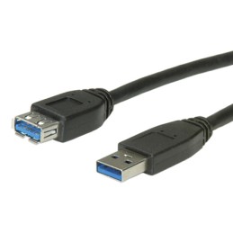 1 pcs - Roline USB 3.0 Cable, Male USB A to Female USB A USB Extension Cable, 800mm