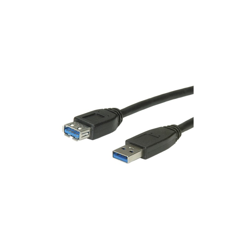 1 pcs - Roline USB 3.0 Cable, Male USB A to Female USB A USB Extension Cable, 800mm