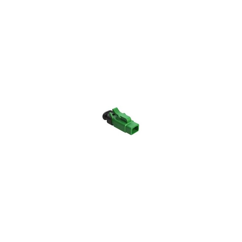 10 pcs : ATM06-2S-SR01GN - Automotive Connectors 2 Position, Plug, Socket, Strain Relief End Cap, Green Body