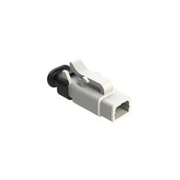 10 pcs : ATM06-2S-SR01WT - Automotive Connectors 2 Position, Plug, Socket, Strain Relief End Cap, White Body