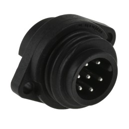 1 pcs - Amphenol Circular Connector, 6 + PE Contacts, Panel Mount, Plug, Male, IP65, IP67, Ecomate Series
