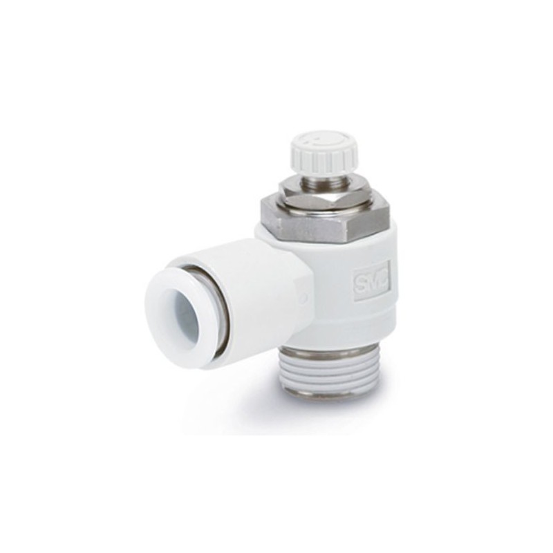1 pcs - SMC AS1201F Series Threaded, Tube Flow Controller, M5 Inlet Port, M5 x 0.8mm Tube Inlet Port x M2 Outlet Port x 8mm