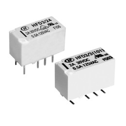 5 pcs - Hongfa Europe GMBH PCB Mount Signal Relay, 3V dc Coil, 2A Switching Current, DPDT