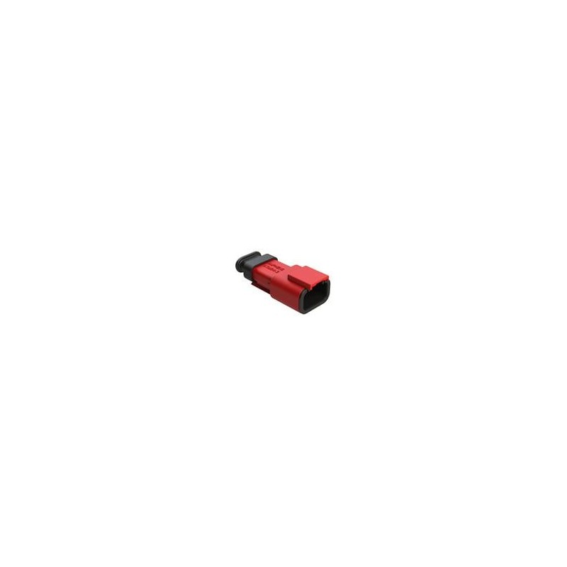 10 pcs : ATM04-3P-SR01RD - Automotive Connectors 3 Position, Receptacle, Pin, Strain Relief End Cap, Red Body