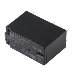5 pcs - Panasonic PCB Mount Power Relay, 5V dc Coil, DPDT