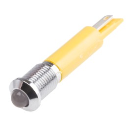 1 pcs - RS PRO Yellow Panel Mount Indicator, 12V, 8mm Mounting Hole Size, Solder Tab Termination, IP67