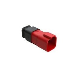 10 pcs : AT04-6P-SR02RED - Automotive Connectors 6 Position, Receptacle, Pin, SR02 Strain Relief (Reduced Diameter Seal), Red Bo