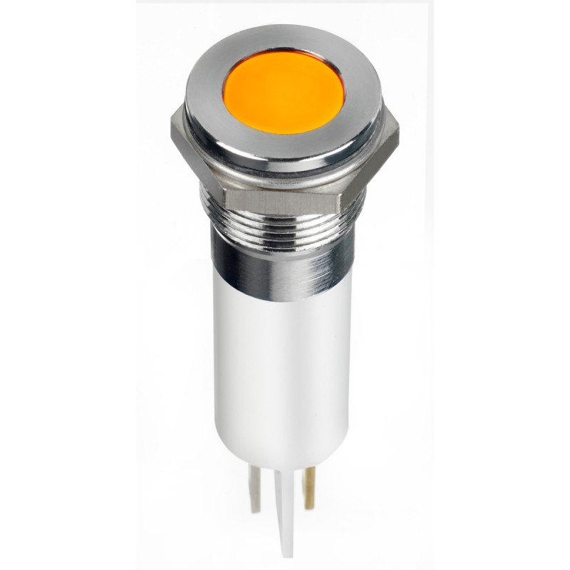 1 pcs - RS PRO Orange Panel Mount Indicator, 220V ac, 12mm Mounting Hole Size, Faston, Solder Lug Termination, IP67