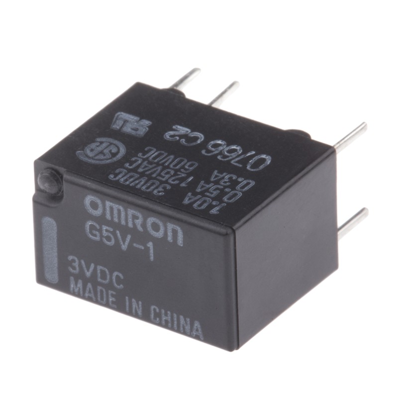 5 pcs - Omron PCB Mount Signal Relay, 3V dc Coil, 1A Switching Current, DPDT