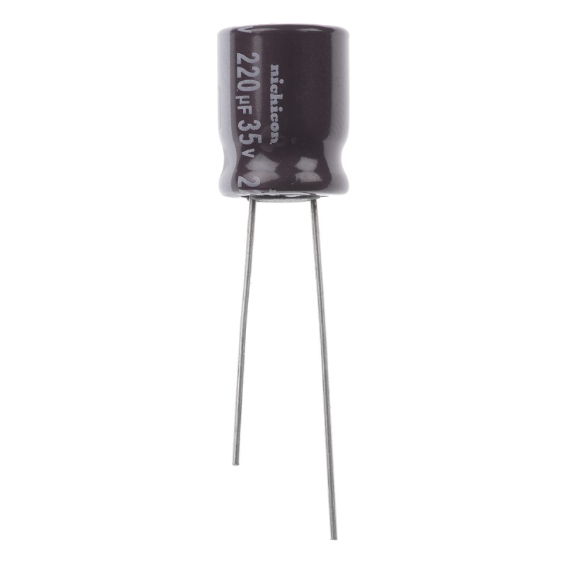 5 pcs - Nichicon 220μF Aluminium Electrolytic Capacitor 35V dc, Radial, Through Hole - UPS1V221MPD