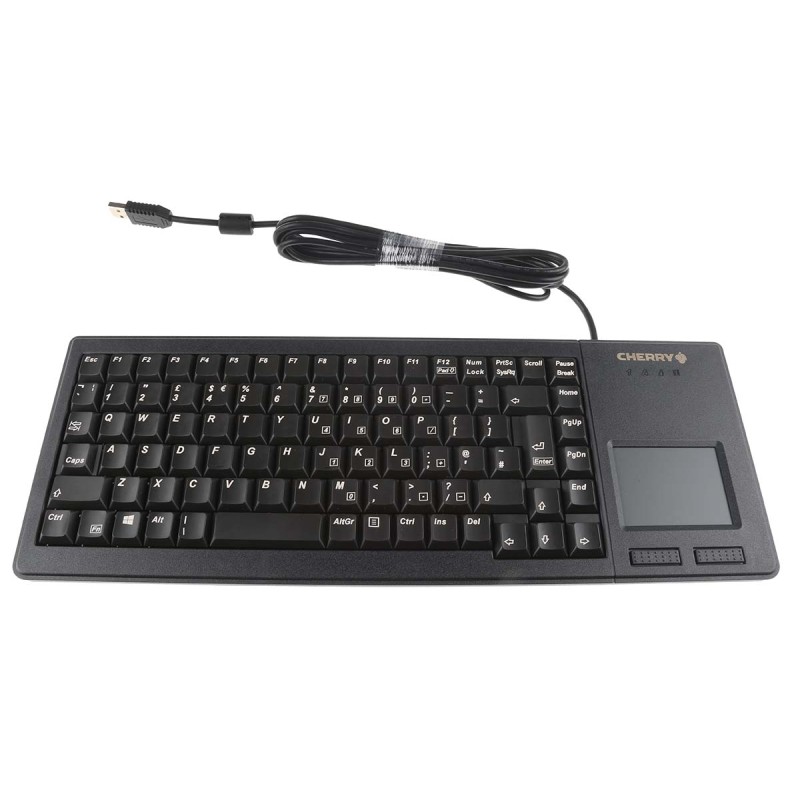 1 pcs - CHERRY Wired USB Compact Touchpad Keyboard, QWERTY (UK), Black