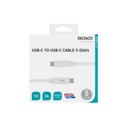 1 pcs - Deltaco USB 2.0 Cable USB C to USB C Cable, 1m