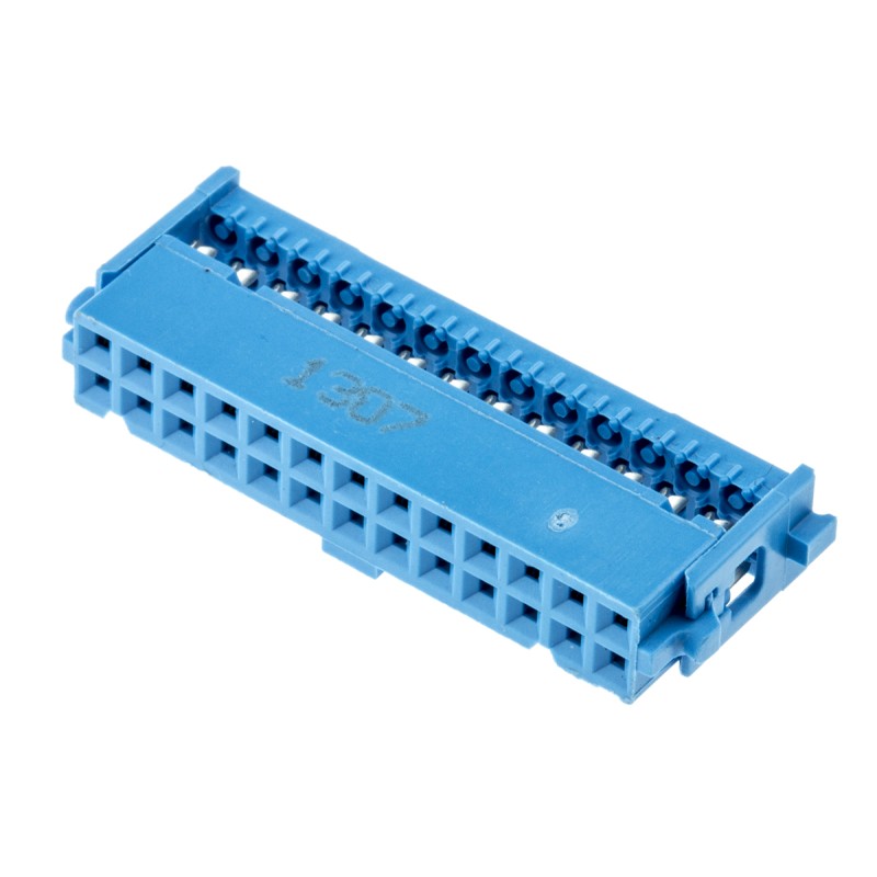 1 pcs - TE Connectivity AMP-LATCH 609 Series 2.54mm Pitch Right Angle Cable Mount IDC Connector, Socket, 26 Way, 2 Row