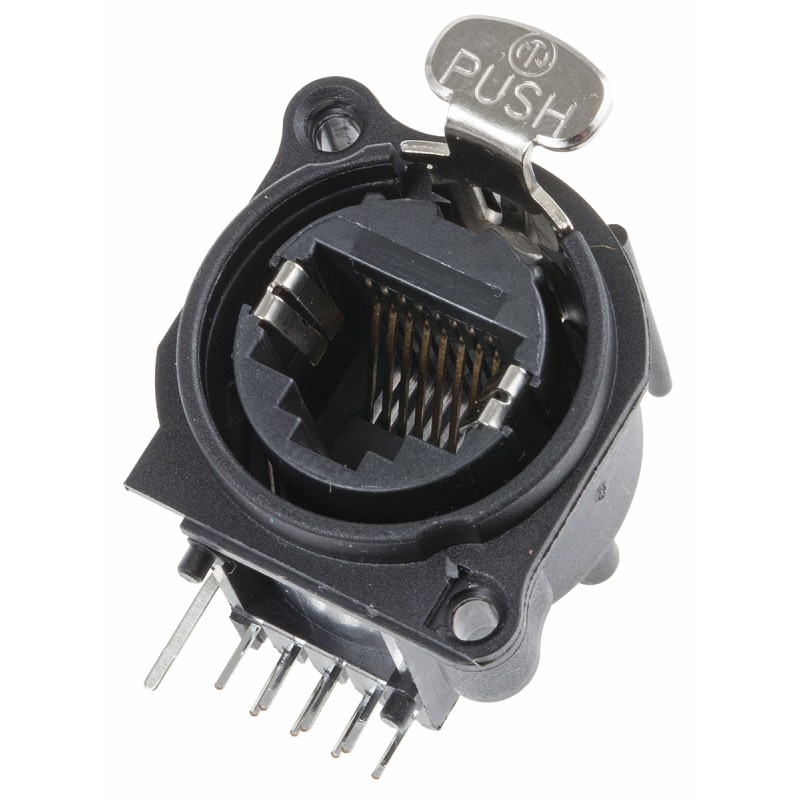 1 pcs - Neutrik etherCON Series Female RJ45 Connector, Through Hole