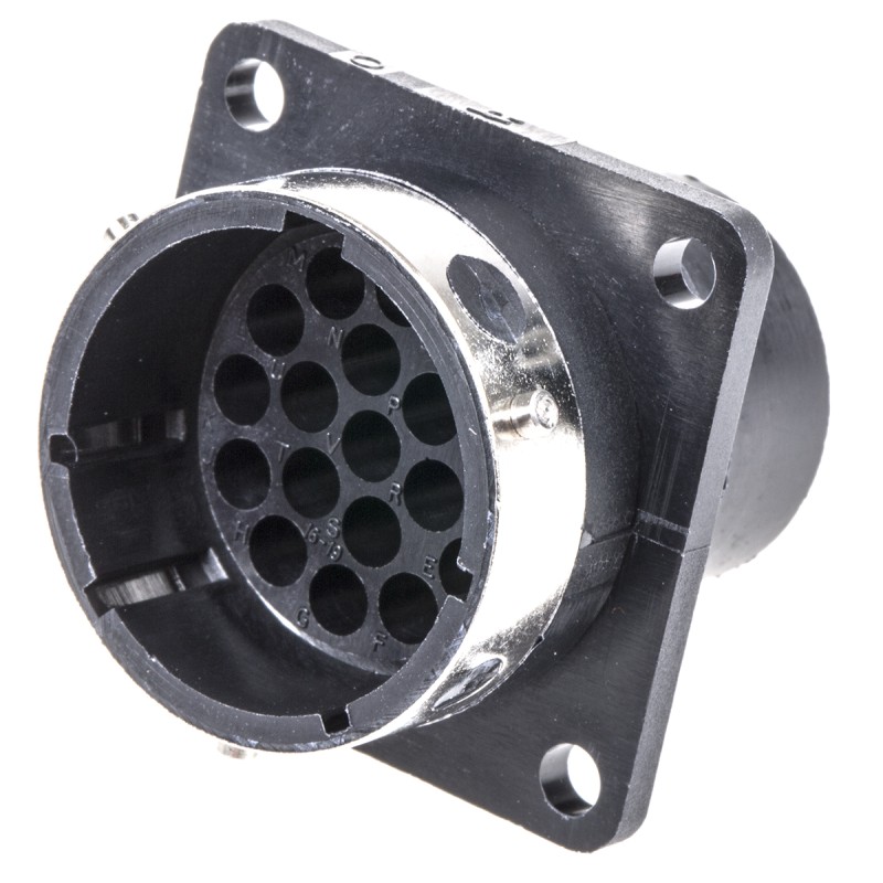 1 pcs - ITT Cannon Circular Connector, 19 Contacts, Panel Mount, Socket, Male, IP65, Trident Ringlock Series