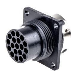 1 pcs - ITT Cannon Circular Connector, 19 Contacts, Panel Mount, Socket, Male, IP65, Trident Ringlock Series
